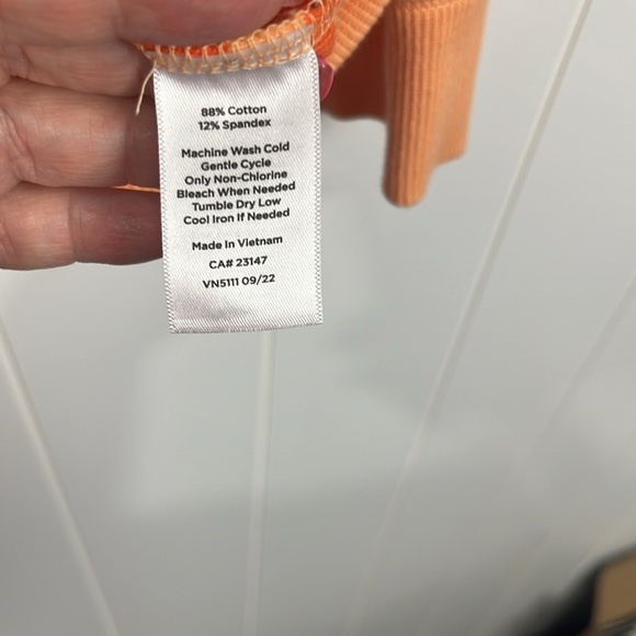 T by Talbots Womens Top XS French Terry Orange/Melon Tulip Hem Pullover NWOT - Picture 8 of 12